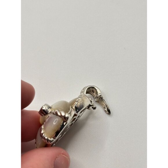 Judith Ripka Sterling Silver Mother Of Pearl Shell Pendant Vintage Design - Picture 8 of 8